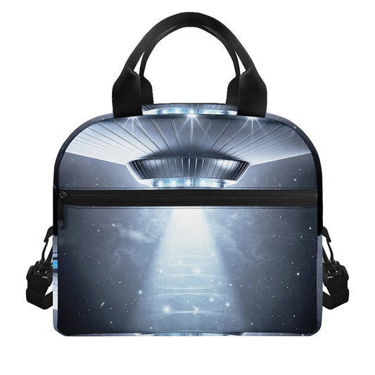 Dark Night UFO Print Insulated Lunch Bag