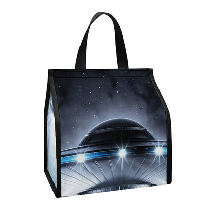 Dark Night UFO Print Insulated Lunch Tote
