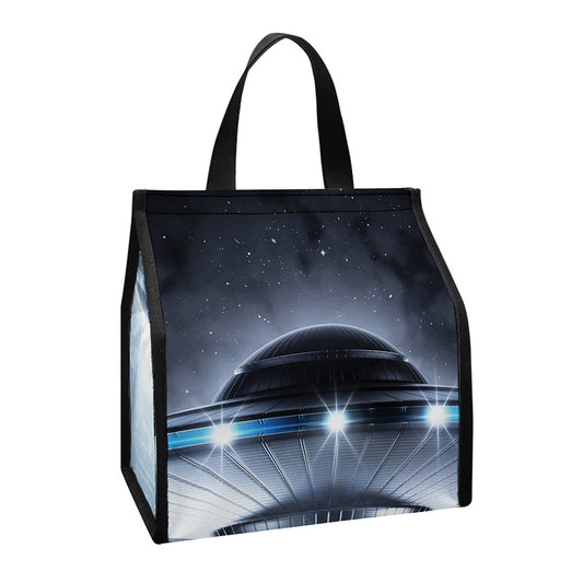 Dark Night UFO Print Insulated Lunch Tote