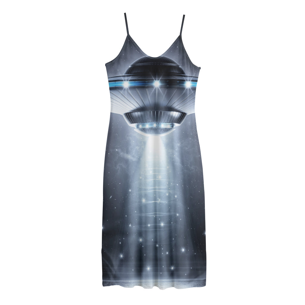 Dark Night UFO Print Jersey Midi Cami Dress