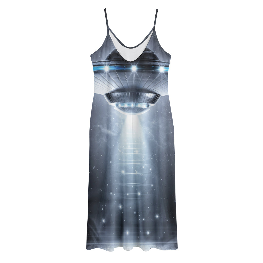 Dark Night UFO Print Jersey Midi Cami Dress