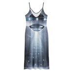 Dark Night UFO Print Jersey Midi Cami Dress