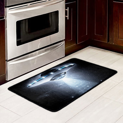 Dark Night UFO Print Kitchen Mat