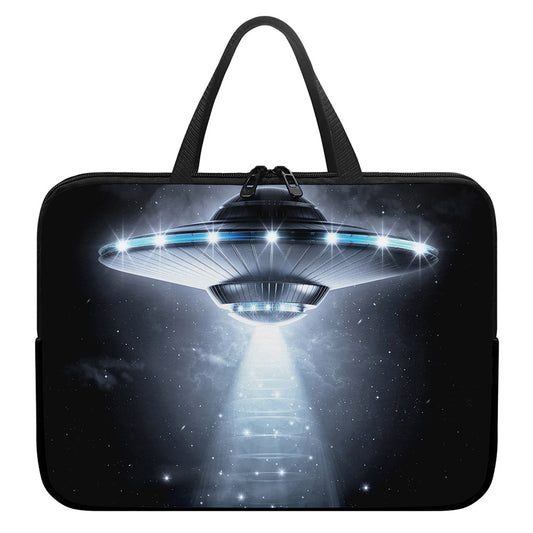 Dark Night UFO Print Laptop Sleeve With Handle