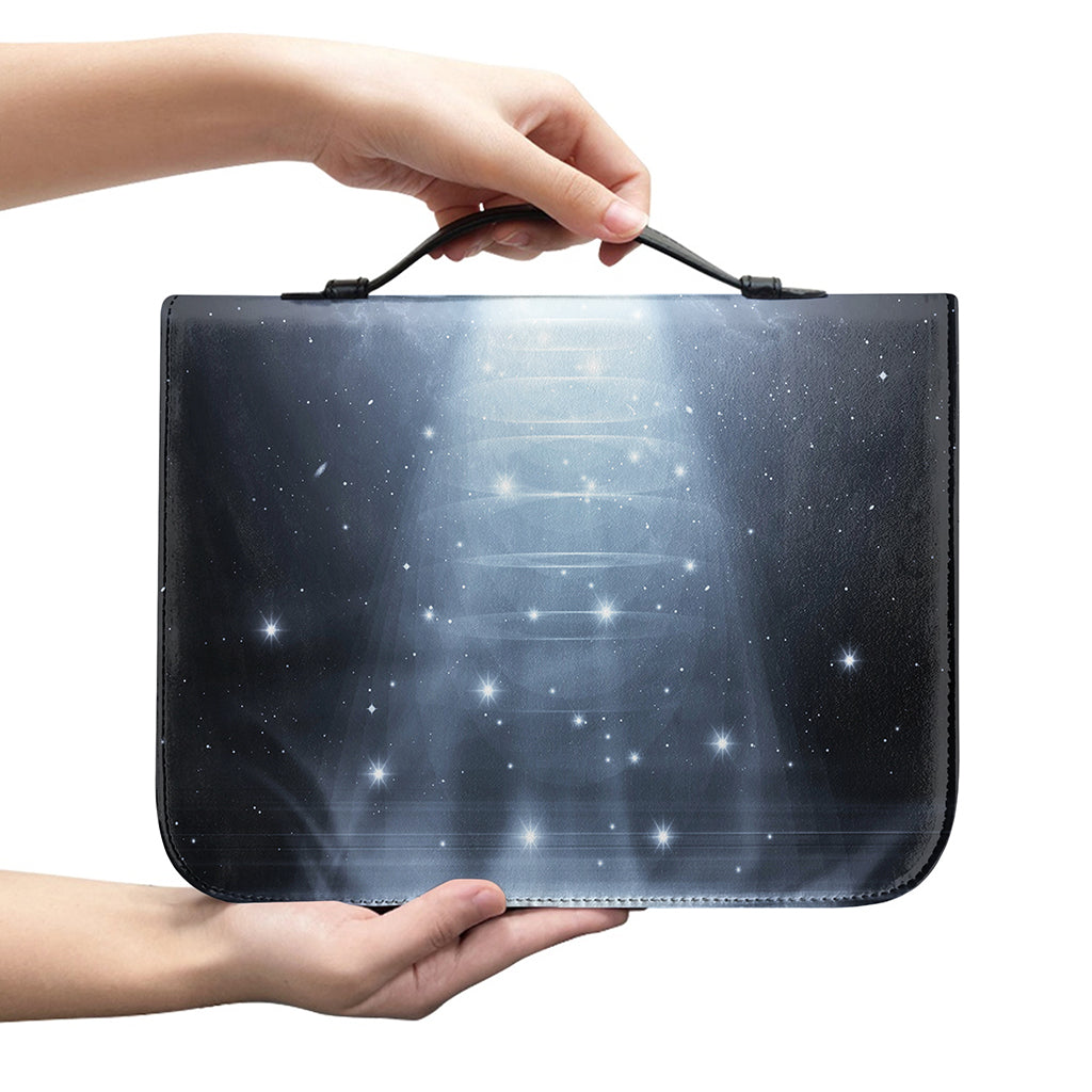 Dark Night UFO Print Leather Bible Cover