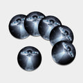 Dark Night UFO Print Leather Coaster Set