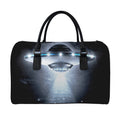 Dark Night UFO Print Leather Duffel Bag