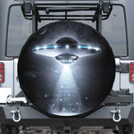 Dark Night UFO Print Leather Spare Tire Cover