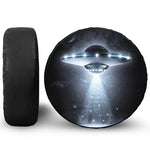 Dark Night UFO Print Leather Spare Tire Cover
