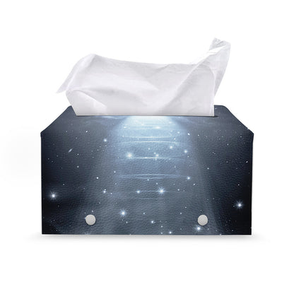 Dark Night UFO Print Leather Tissue Box Cover