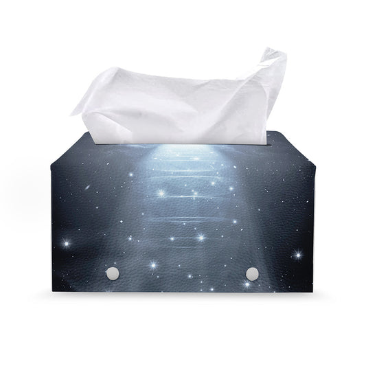 Dark Night UFO Print Leather Tissue Box Cover