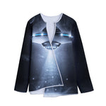 Dark Night UFO Print Long Sleeve Short Coat
