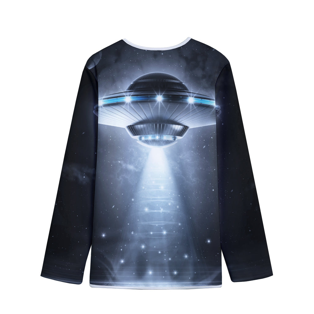 Dark Night UFO Print Long Sleeve Short Coat