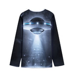 Dark Night UFO Print Long Sleeve Short Coat
