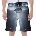 Dark Night UFO Print Men's Beach Shorts