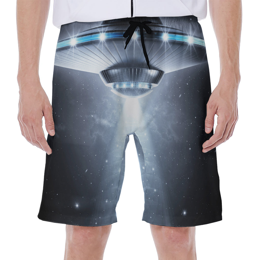 Dark Night UFO Print Men's Beach Shorts