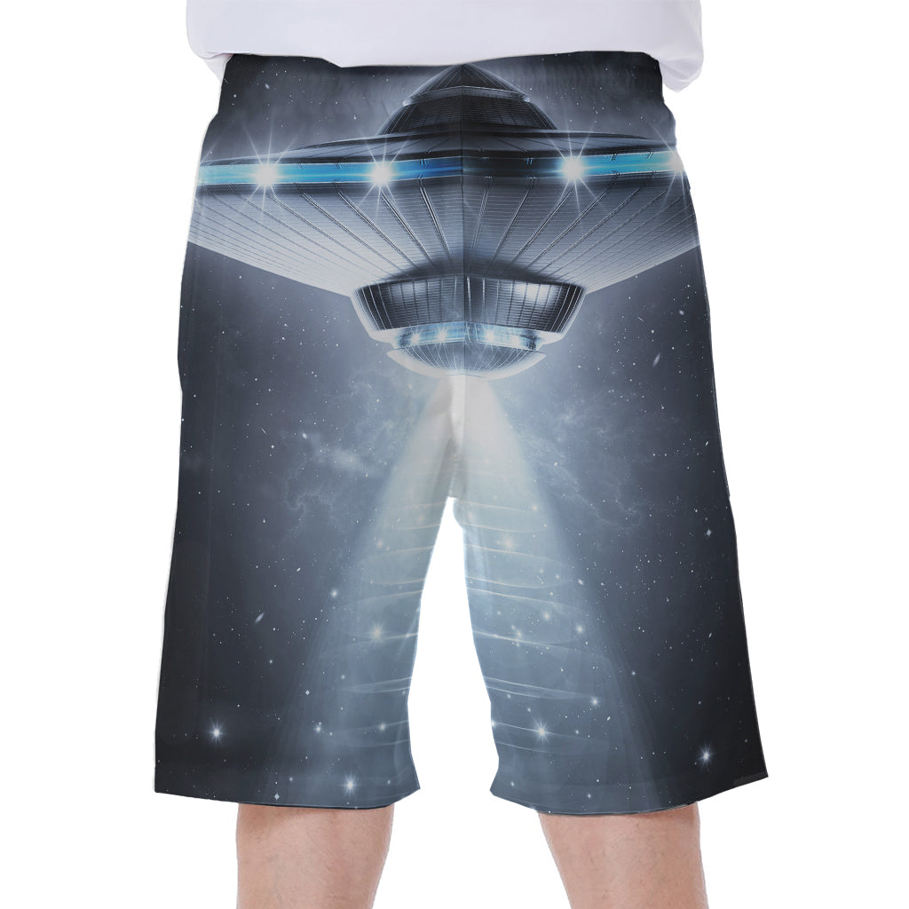 Dark Night UFO Print Men's Beach Shorts