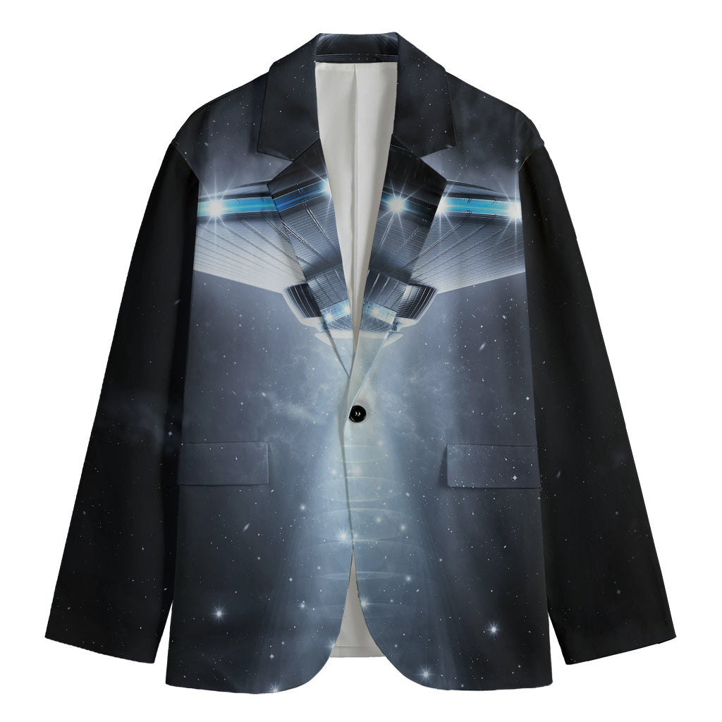 Dark Night UFO Print Men's Blazer
