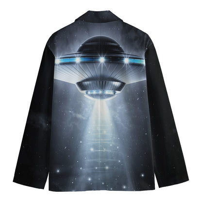 Dark Night UFO Print Men's Blazer