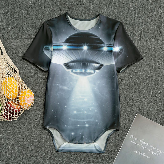 Dark Night UFO Print Men's Bodysuit
