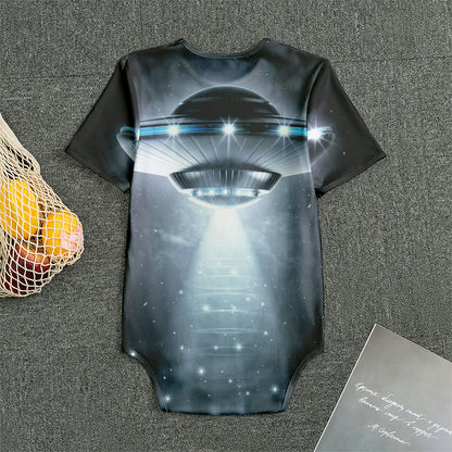 Dark Night UFO Print Men's Bodysuit