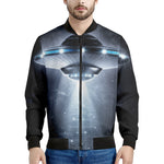 Dark Night UFO Print Men's Bomber Jacket