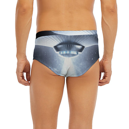 Dark Night UFO Print Men's Briefs