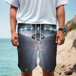 Dark Night UFO Print Men's Cargo Shorts