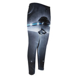 Dark Night UFO Print Men's Compression Pants