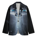Dark Night UFO Print Men's Cotton Blazer