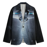 Dark Night UFO Print Men's Cotton Blazer