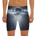 Dark Night UFO Print Men's Long Boxer Briefs