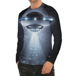 Dark Night UFO Print Men's Long Sleeve Rash Guard