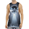 Dark Night UFO Print Men's Muscle Tank Top