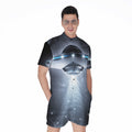 Dark Night UFO Print Men's Romper