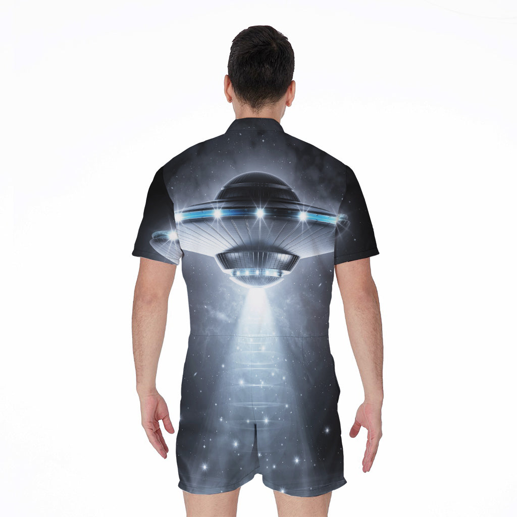 Dark Night UFO Print Men's Rompers