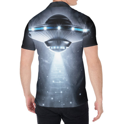 Dark Night UFO Print Men's Shirt
