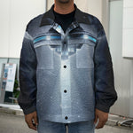 Dark Night UFO Print Men's Shirt Jacket