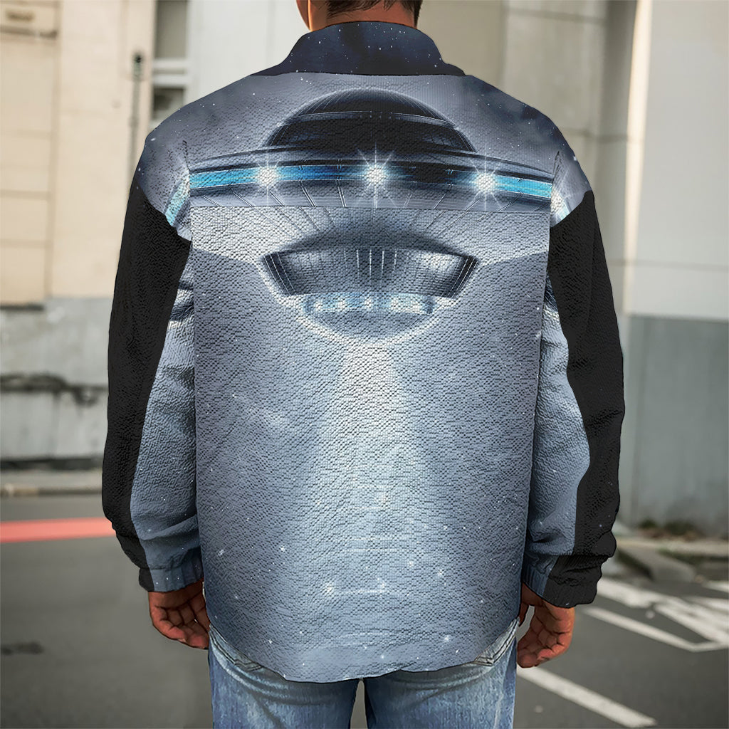 Dark Night UFO Print Men's Shirt Jacket