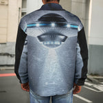 Dark Night UFO Print Men's Shirt Jacket