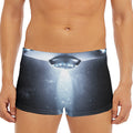 Dark Night UFO Print Men's Short Boxer Briefs