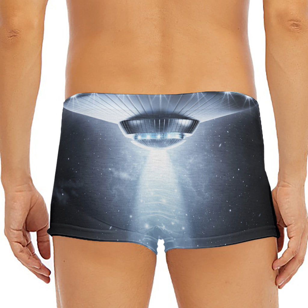 Dark Night UFO Print Men's Short Boxer Briefs