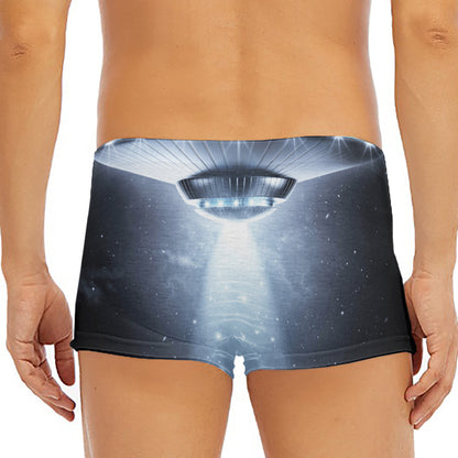 Dark Night UFO Print Men's Short Boxer Briefs