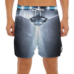 Dark Night UFO Print Men's Split Running Shorts