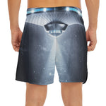 Dark Night UFO Print Men's Split Running Shorts