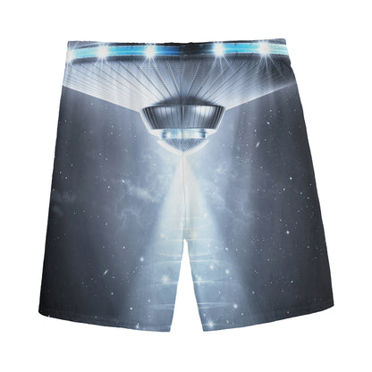 Dark Night UFO Print Men's Sports Shorts