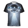 Dark Night UFO Print Men's Athletic T-Shirt