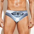 Dark Night UFO Print Men's Swim Briefs
