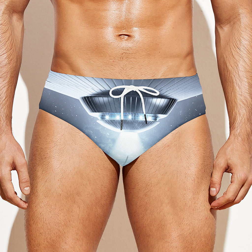 Dark Night UFO Print Men's Swim Briefs