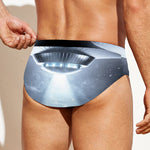 Dark Night UFO Print Men's Swim Briefs
